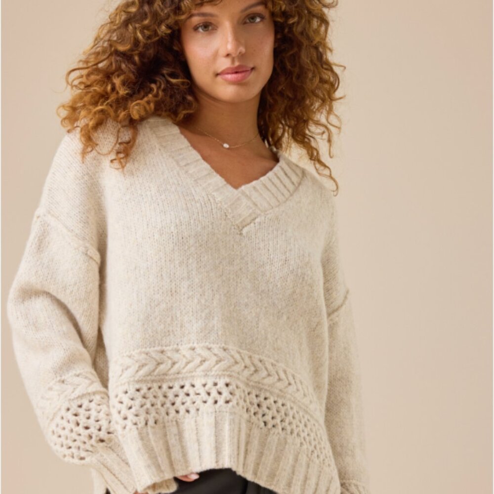 Thea Braided Sweater by Altar'd State Size Large
